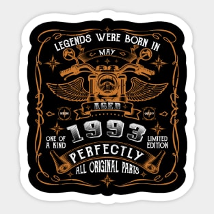 Legends Born In May 1993 28th Birthday Gift Sticker